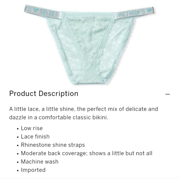 Victoria's secret very sexy the lacie shine strap bikini panty RARE LARGE - Picture 3 of 9